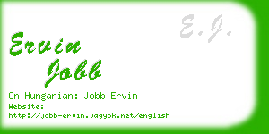 ervin jobb business card